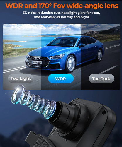 WiFi mirror dash cam with night vision