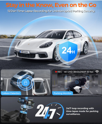 Acumen XR10 Pro parking surveillance mirror dash cam