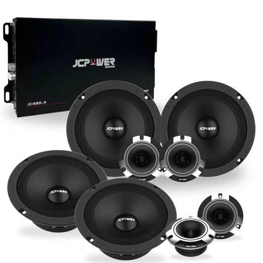 JCPOWER Component Package (Speakers + Tweeters + Ampifier)