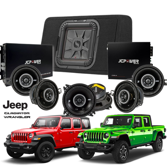 complete audio system for jeep gladiator or wrangler, kicker speakers and L7 subwoofer, amplifiers