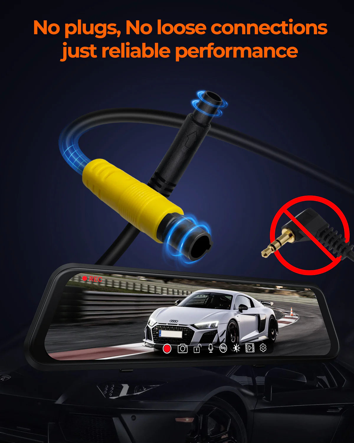 rearview mirror dash cam 12 inch touchscreen display