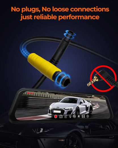 rearview mirror dash cam 12 inch touchscreen display