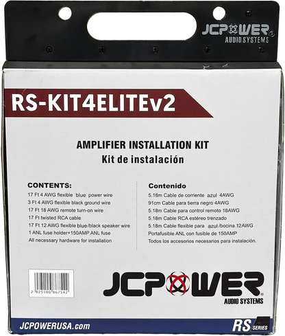 JCPOWER RS-KIT4ELITE - 4 Gauge 100% OFC Amp Wiring Kit