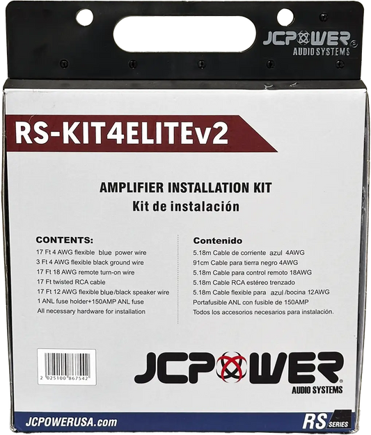 JCPOWER RS-KIT4ELITE - 4 Gauge 100% OFC Amp Wiring Kit