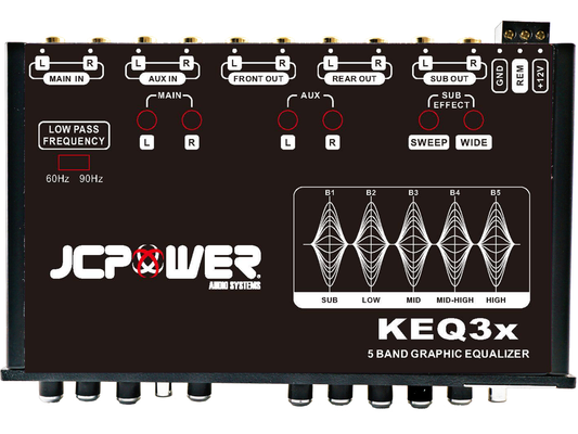 KEQ3x || 5-Band Equalizer for Car Audio with Built-In Bass Restoration Processor